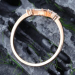 Pattiring Marquise Cut Moissanite Rose Gold Curved Wedding Band