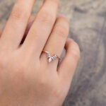 Pattiring Marquise Cut Moissanite Rose gold Curved Wedding Band