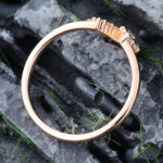 Pattiring Marquise Cut Moissanite Rose gold Curved Wedding Band