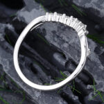 Pattiring Marquise Cut Moissanite White Gold Curved Wedding Band