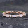 Pattiring Marquise Cut Opal Rose Gold Full Eternity Wedding Band