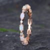 Pattiring Marquise Cut Opal Rose Gold Full Eternity Wedding Band