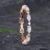 Pattiring Marquise Cut Opal Rose Gold Full Eternity Wedding Band
