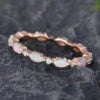 Pattiring Marquise Cut Opal Rose Gold Full Eternity Wedding Band