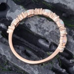 Pattiring Marquise Cut Opal Rose Gold Half Eternity Wedding Band