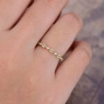 Pattiring Marquise Cut Peridot Rose Gold Full Eternity Wedding Band