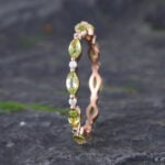 Pattiring Marquise Cut Peridot Rose Gold Full Eternity Wedding Band
