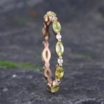 Pattiring Marquise Cut Peridot Rose Gold Full Eternity Wedding Band