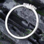 Pattiring Marquise Cut Rose Quartz White Gold Curved Wedding Band