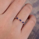 Pattiring Marquise Cut Sapphire Rose Gold Full Eternity Wedding Band