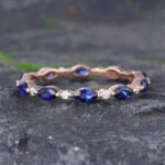 Pattiring Marquise Cut Sapphire Rose Gold Full Eternity Wedding Band