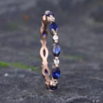 Pattiring Marquise Cut Sapphire Rose Gold Full Eternity Wedding Band
