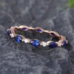 Pattiring Marquise Cut Sapphire Rose Gold Full Eternity Wedding Band