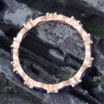 Pattiring Marquise Cut Sapphire Rose Gold Full Eternity Wedding Band