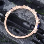 Pattiring Marquise Cut Sapphire Rose Gold Half Eternity Wedding Band