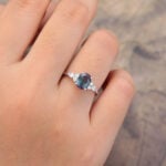 Pattiring Oval Cut Alexandrite White Gold Engagement Ring