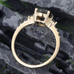 Pattiring Oval Cut Black Rutilated Quartz Yellow Gold Engagement Ring