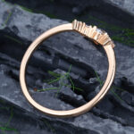 Pattiring Pear Shaped Moissanite Rose Gold Curved Wedding Band