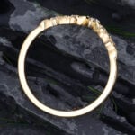 Pattiring Pear Shaped Moissanite Yellow Gold Curved Wedding Band