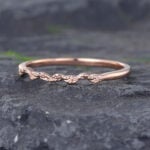 Pattiring Simple Rose gold Leaf Wedding Band