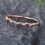 Pattiring Simple Rose gold Leaf Wedding Band