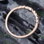 Pattiring Simple Rose gold Leaf Wedding Band