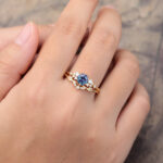 Pattiring Unique Alexandrite Yellow Gold Engagement Ring Set