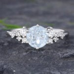 Pattiring Unique Aquamarine White Gold Engagement Ring