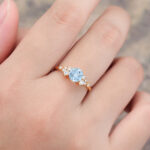 Pattiring Unique Aquamarine Yellow Gold Engagement Ring