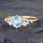 Pattiring Unique Aquamarine Yellow Gold Engagement Ring