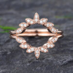 Pattiring Unique Diamond Rose Gold Double Wedding Band