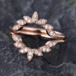 Pattiring Unique Diamond Rose Gold Double Wedding Band