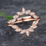 Pattiring Unique Diamond Rose Gold Double Wedding Band