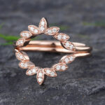 Pattiring Unique Diamond Rose Gold Double Wedding Band