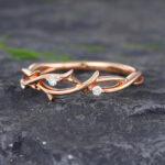 Pattiring Unique Diamond Rose Gold Wedding Band -2