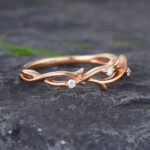 Pattiring Unique Diamond Rose Gold Wedding Band -3