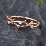 Pattiring Unique Diamond Rose Gold Wedding Band -4
