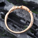 Pattiring Unique Diamond Rose Gold Wedding Band -5