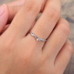Pattiring Unique Diamond & Sapphire White Gold Curved Wedding Band
