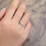 Pattiring Unique Diamond White Gold Curved Wedding Band