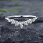 Pattiring Unique Diamond White Gold Curved Wedding Band