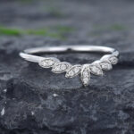 Pattiring Unique Diamond White Gold Curved Wedding Band