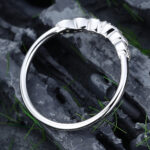 Pattiring Unique Diamond White Gold Curved Wedding Band