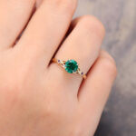 Pattiring Unique Emerald Yellow Gold Engagement Ring