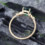 Pattiring Unique Emerald Yellow Gold Engagement Ring