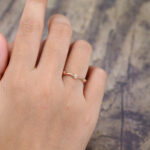 Pattiring Unique Leaf Moissanite Rose Gold Curved Wedding Band