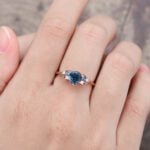 Pattiring Unique London Blue Topaz Rose Gold Engagement Ring
