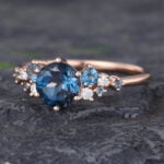 Pattiring Unique London Blue Topaz Rose Gold Engagement Ring