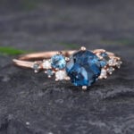 Pattiring Unique London Blue Topaz Rose Gold Engagement Ring