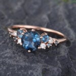 Pattiring Unique London Blue Topaz Rose Gold Engagement Ring